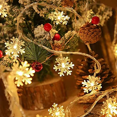 Christmas Snowflake String Lights - 100 LED, 8 Modes