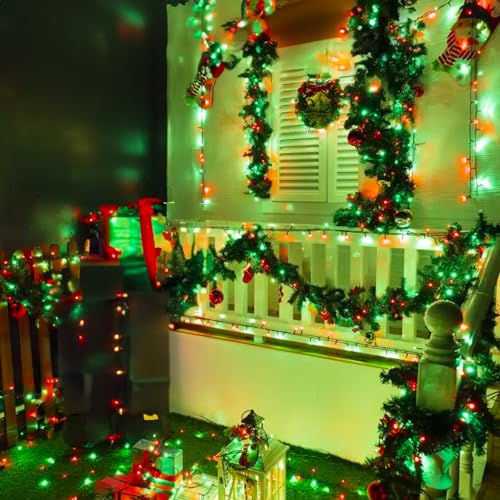 Bright Red and Green Christmas Mini String Lights