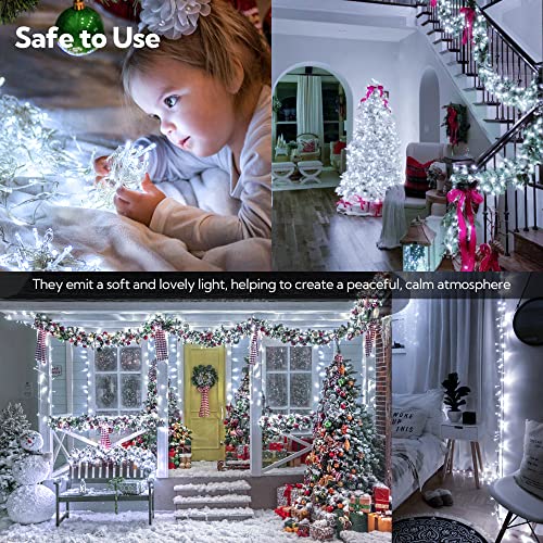 100 LED White Christmas Lights, 39ft String Lights
