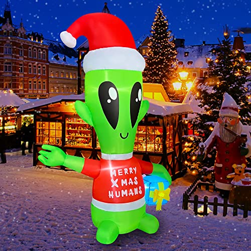 4FT LED Alien Christmas Inflatable - Party Outdoor Decor