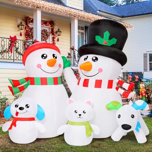 7ft Christmas Blow Up Snowman Family Inflatable