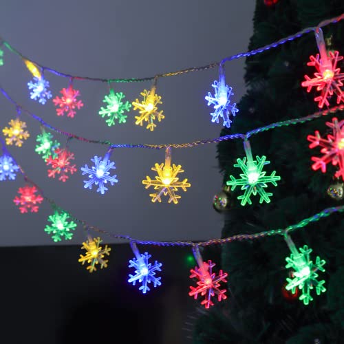 2 Pack Snowflake Christmas Lights - 50LED, 24FT