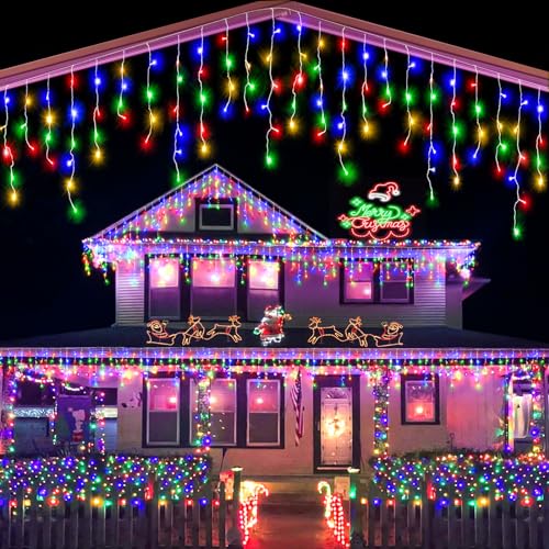 Multicolor Icicle Lights - 33ft Hanging LED String
