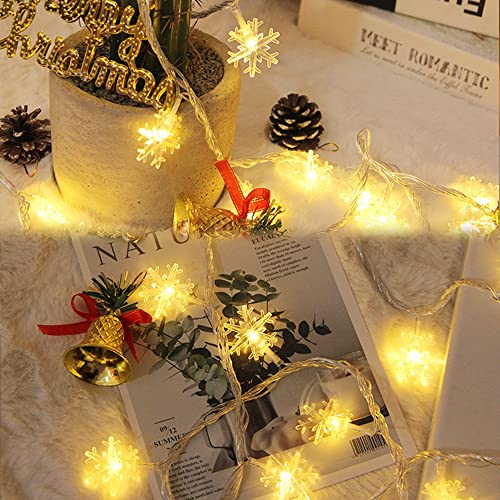 Christmas Snowflake String Lights - 100 LED, 8 Modes