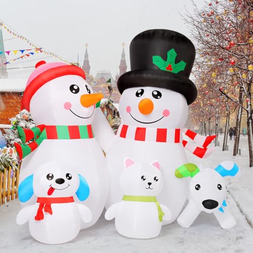 7ft Christmas Blow Up Snowman Family Inflatable