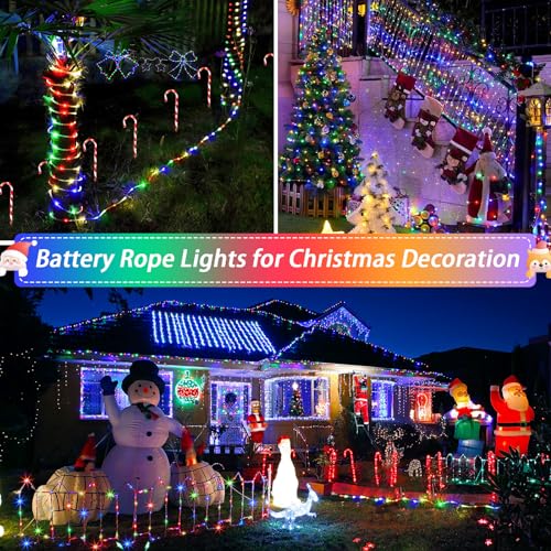 Christmas Rope Lights Outdoor Waterproof, 200LED 66ft