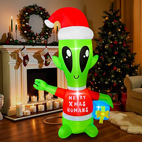 4FT LED Alien Christmas Inflatable - Party Outdoor Decor