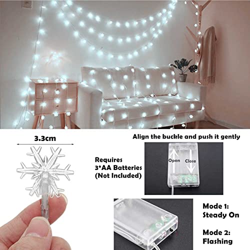 Snowflake String Lights for Indoor Outdoor Christmas Decoration