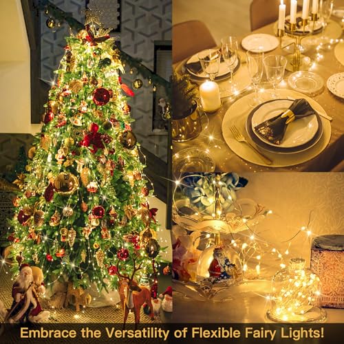 Christmas Fairy Lights with Remote - 66ft, Warm White
