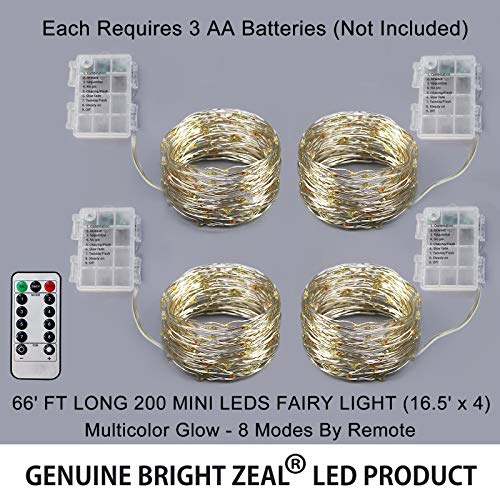 66 Ft 200 LED Multi Colored Christmas Fairy Lights