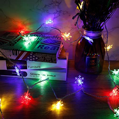 2 Pack Snowflake Christmas Lights - 50LED, 24FT