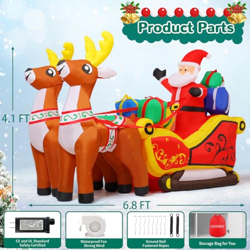 6.8 FT Santa Claus Inflatable for Xmas Garden