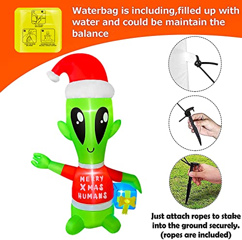 4FT LED Alien Christmas Inflatable - Party Outdoor Decor