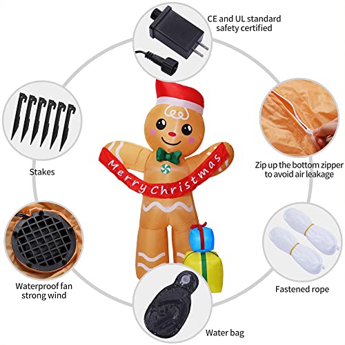 Giant Gingerbread Man Inflatable - Festive Outdoor Decor