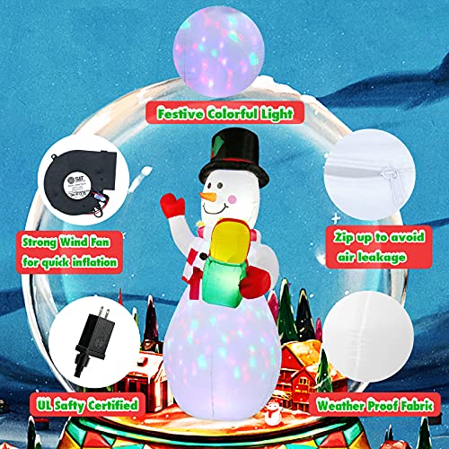5ft LED Snowman Inflatable: Christmas Outdoor Decorations