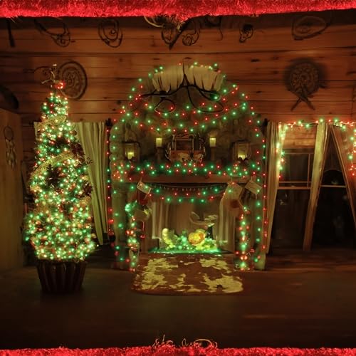 Bright Red and Green Christmas Mini String Lights