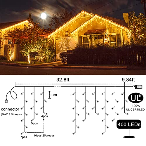 Outdoor Icicle Lights: 400 LED - 33ft