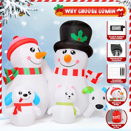 7ft Christmas Blow Up Snowman Family Inflatable