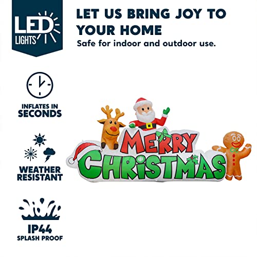 9.5ft Christmas Inflatable Merry Christmas Sign with Santa