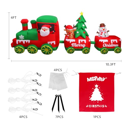 10.7 FT Inflatable Christmas Train with Santa Claus