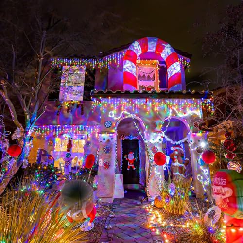 Christmas Icicle Lights - 132ft String for Outdoor Decoration