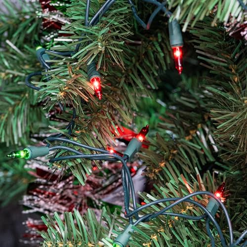 Bright Red and Green Christmas Mini String Lights