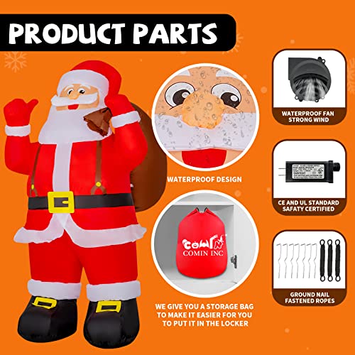 6.6FT Inflatable Santa Claus Decoration with Gift Bag