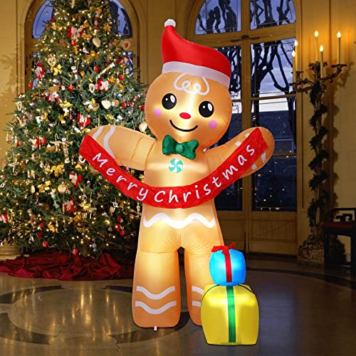Giant Gingerbread Man Inflatable - Festive Outdoor Decor