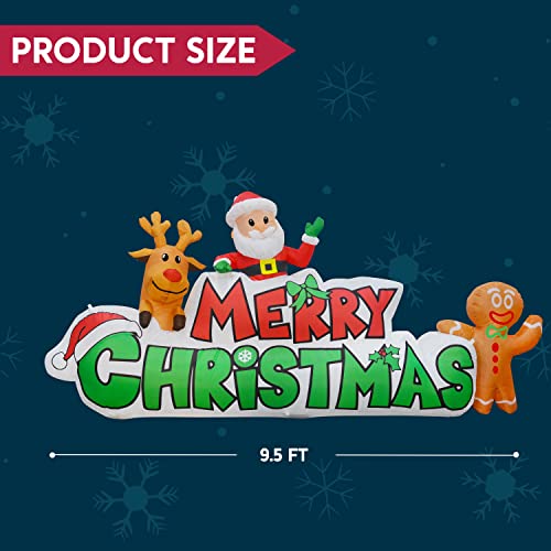 9.5ft Christmas Inflatable Merry Christmas Sign with Santa