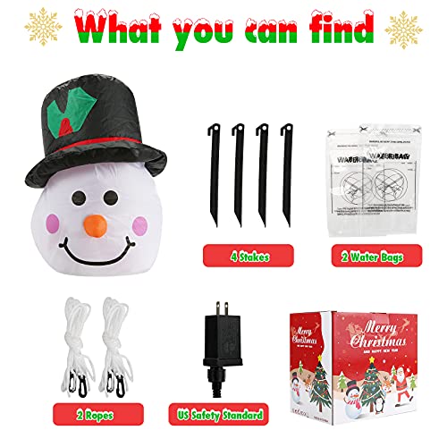 5ft LED Snowman Inflatable: Christmas Outdoor Decorations