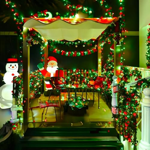 Bright Red and Green Christmas Mini String Lights