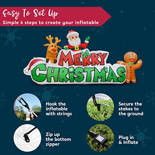 9.5ft Christmas Inflatable Merry Christmas Sign with Santa