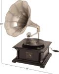 Mango Wood Vintage Gramophone with Record 14" x 26