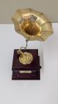 Brass Mini Gramophone Set for Home Decor