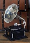 Mango Wood Vintage Gramophone with Record 14" x 26
