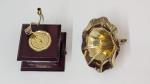Brass Mini Gramophone Set for Home Decor