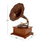 Brown Wood Gramophone with Record Player