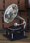 Stylish Mango Wood Gramophone with Record Player