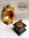 Antique Brass Gramophone for Vintage Home Decor