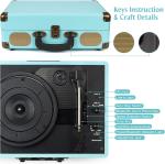 Vintage Bluetooth Suitcase Turntable with Speakers