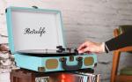 Vintage Bluetooth Suitcase Turntable with Speakers