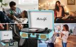 Vintage Bluetooth Suitcase Turntable with Speakers