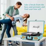 Vintage Bluetooth Suitcase Turntable with Speakers