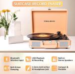 TANLANIN Bluetooth Vinyl Record Player with USB