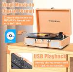 TANLANIN Bluetooth Vinyl Record Player with USB