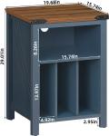 Navy Blue Record Player Stand with Vinyl Storage