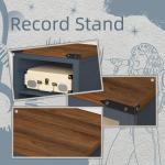 Navy Blue Record Player Stand with Vinyl Storage
