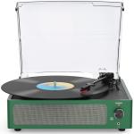Vintage Belt-Driven Vinyl Record Player with Speakers