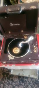 Vintage Decca Portable Gramophone with Wind-Up Motor