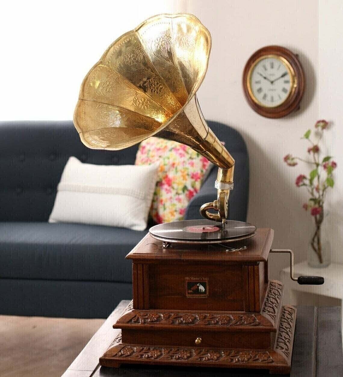 Fully Functional HMV Replica Gramophone Vinyl Player
